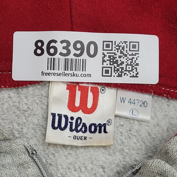 Vintage 90s Wilson Hooded Fleece Vest Women Large 22x23 Black Gray - Picture 5 of 12